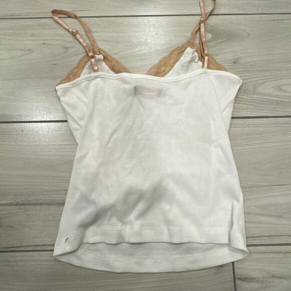 NWT Von Dutch pajama set size medium   Peach cream gingham plaid with lace top a - Picture 6 of 9